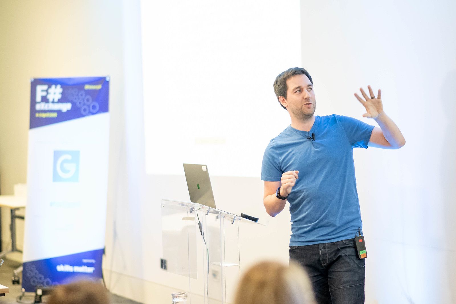Speaking at a conference
